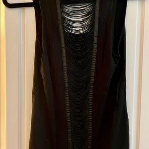 Amazing black going out tank top with awesome back!